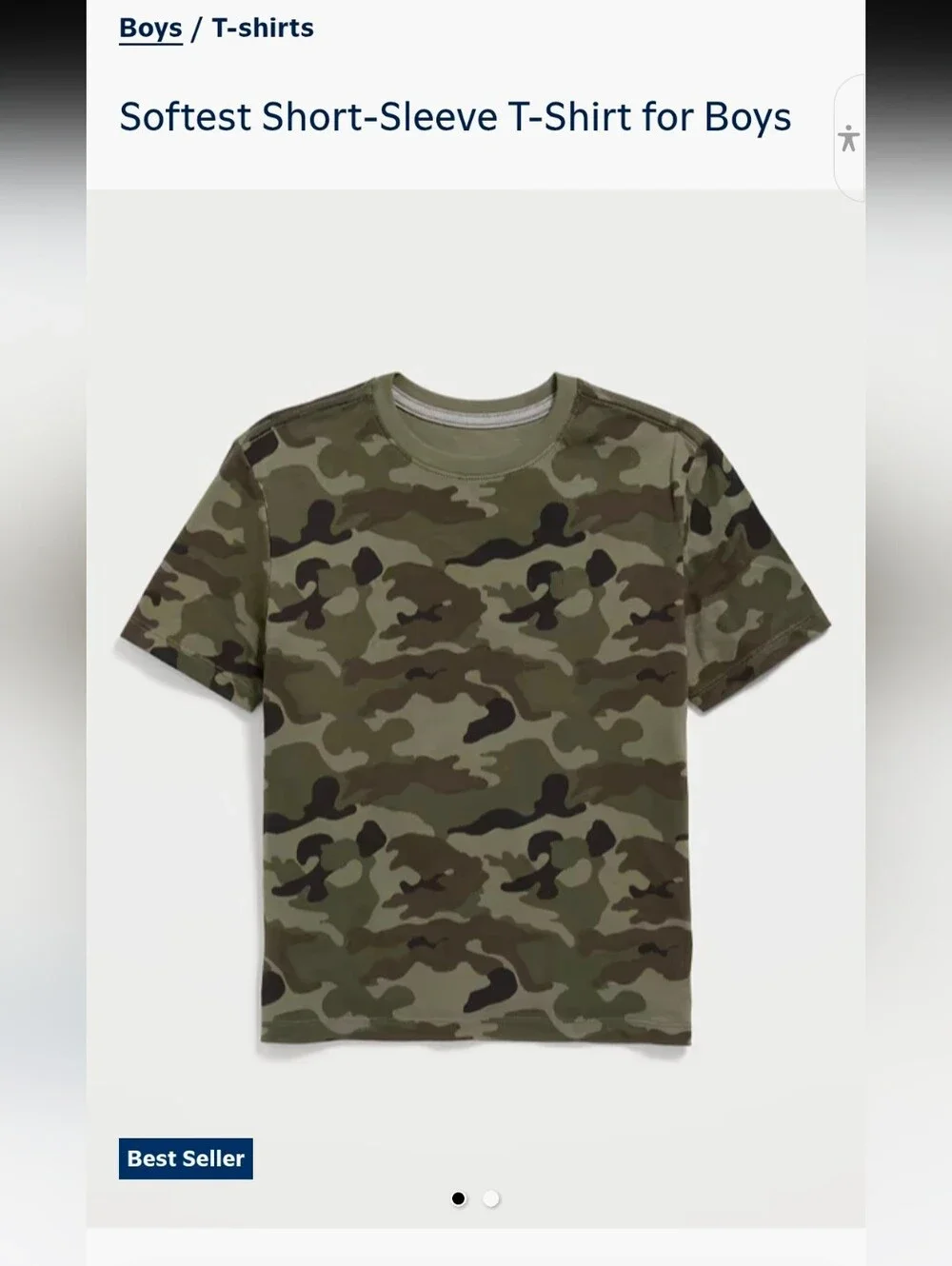 Old Navy Kids Green Camo Pull-On Shorts & Top